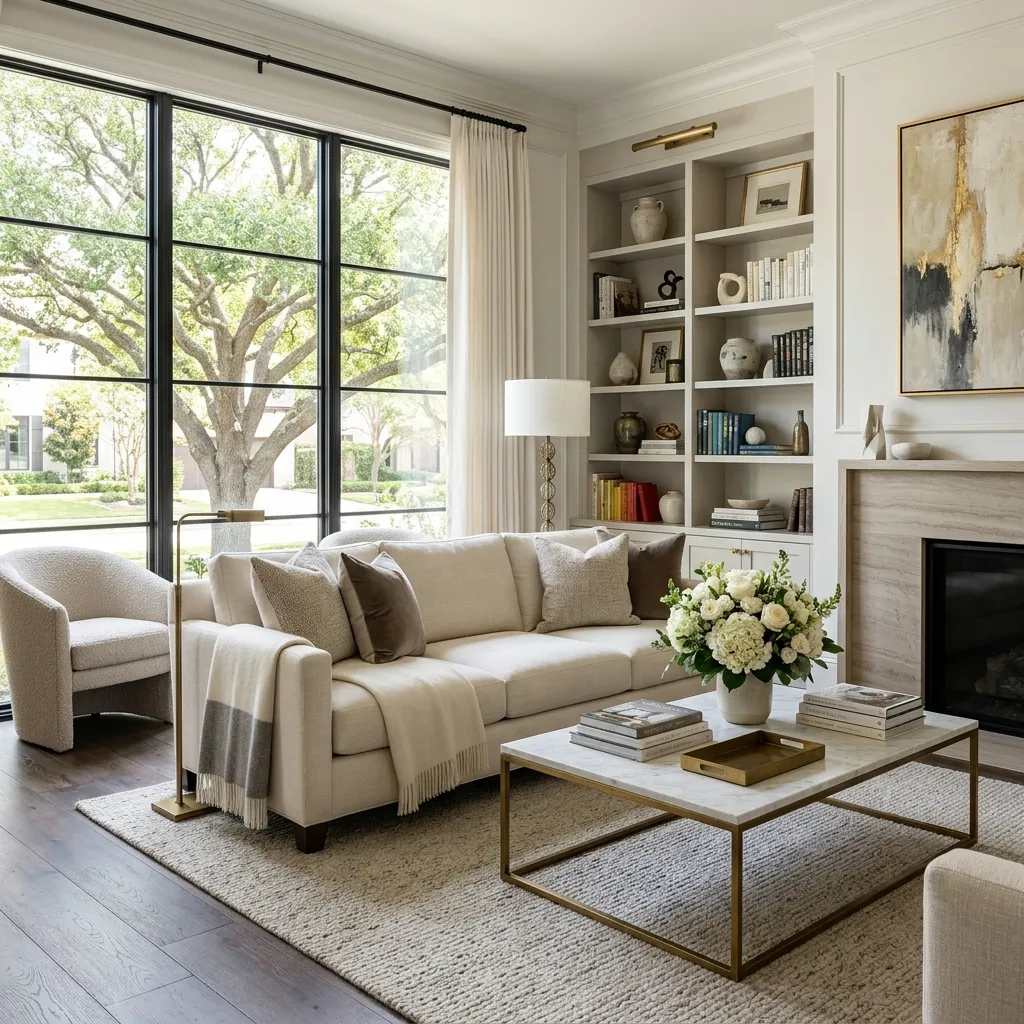 Professionally staged luxury living room